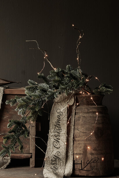 Artificial silver fir Christmas branch with pine cones