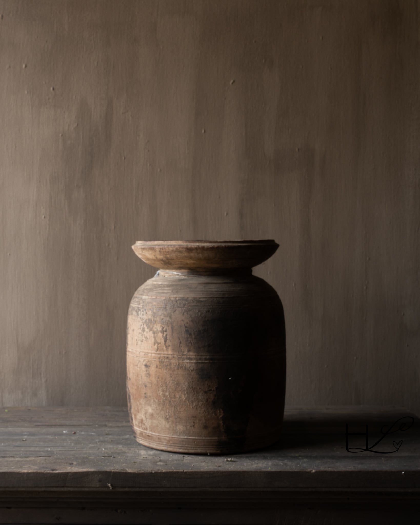 Original Old Wooden Hoffz Nepalese Jug Ø30 x H39 cm-6