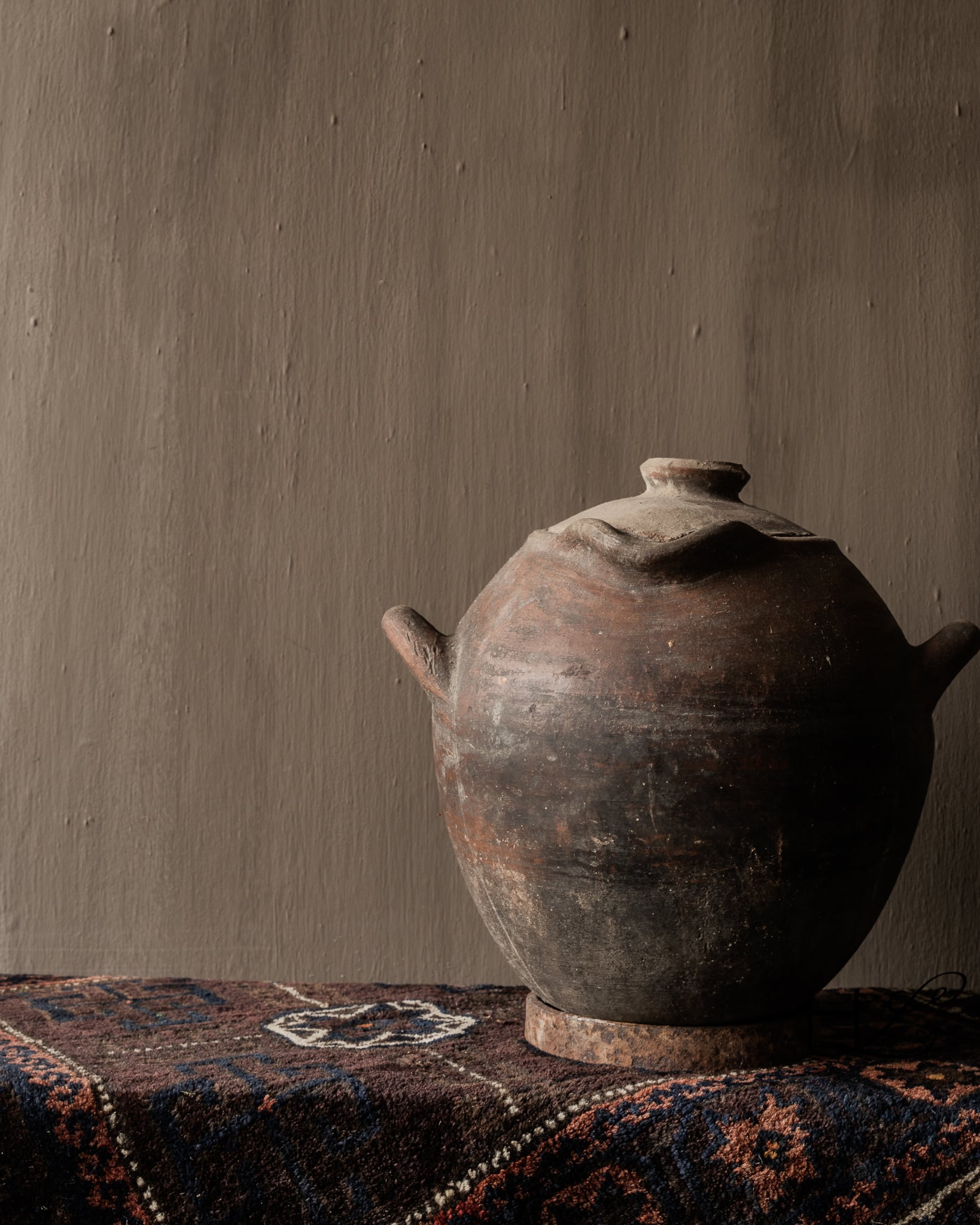 Unieke antieke Berber kruik met deksel – H33 cm-2