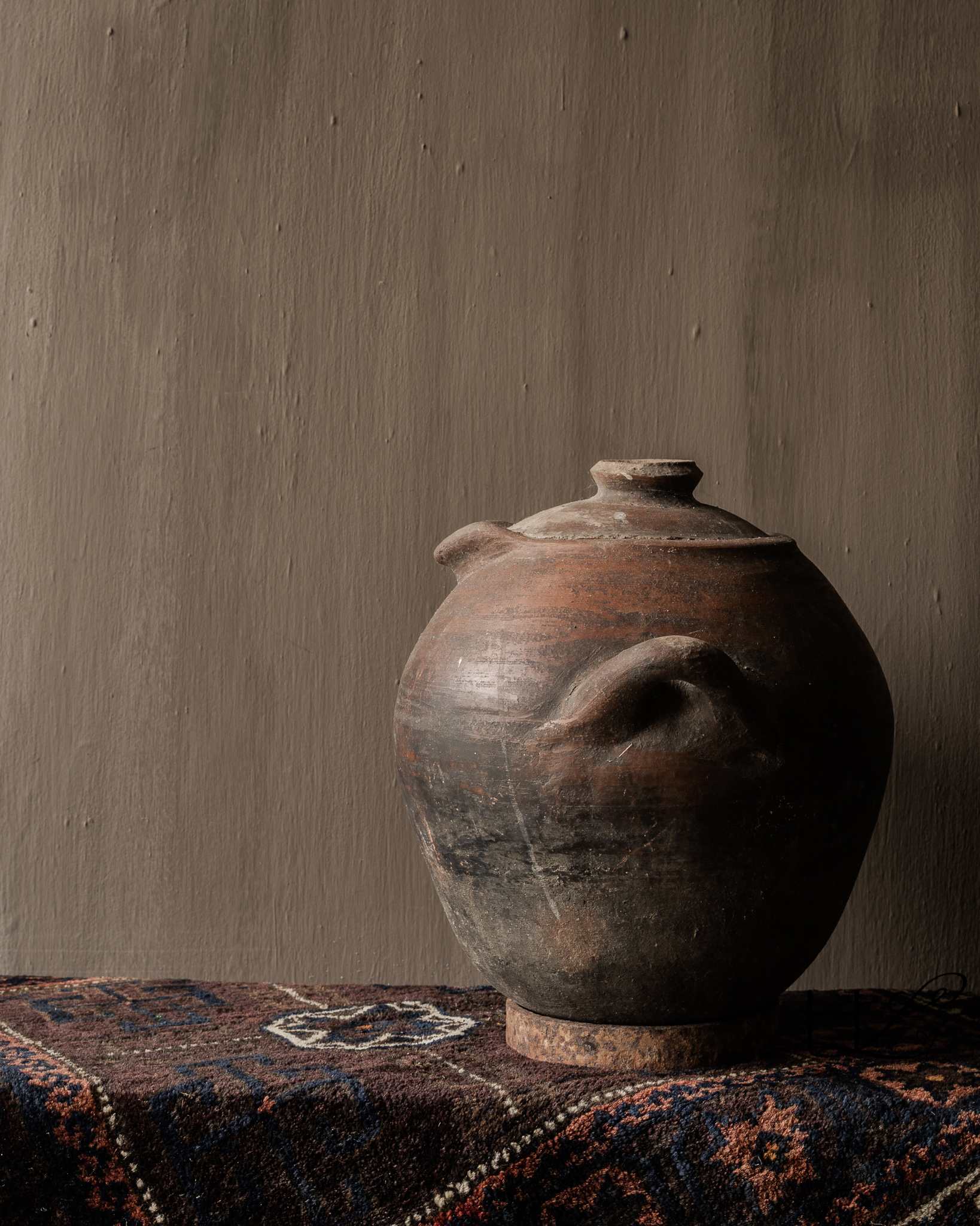 Unieke antieke Berber kruik met deksel – H33 cm-3