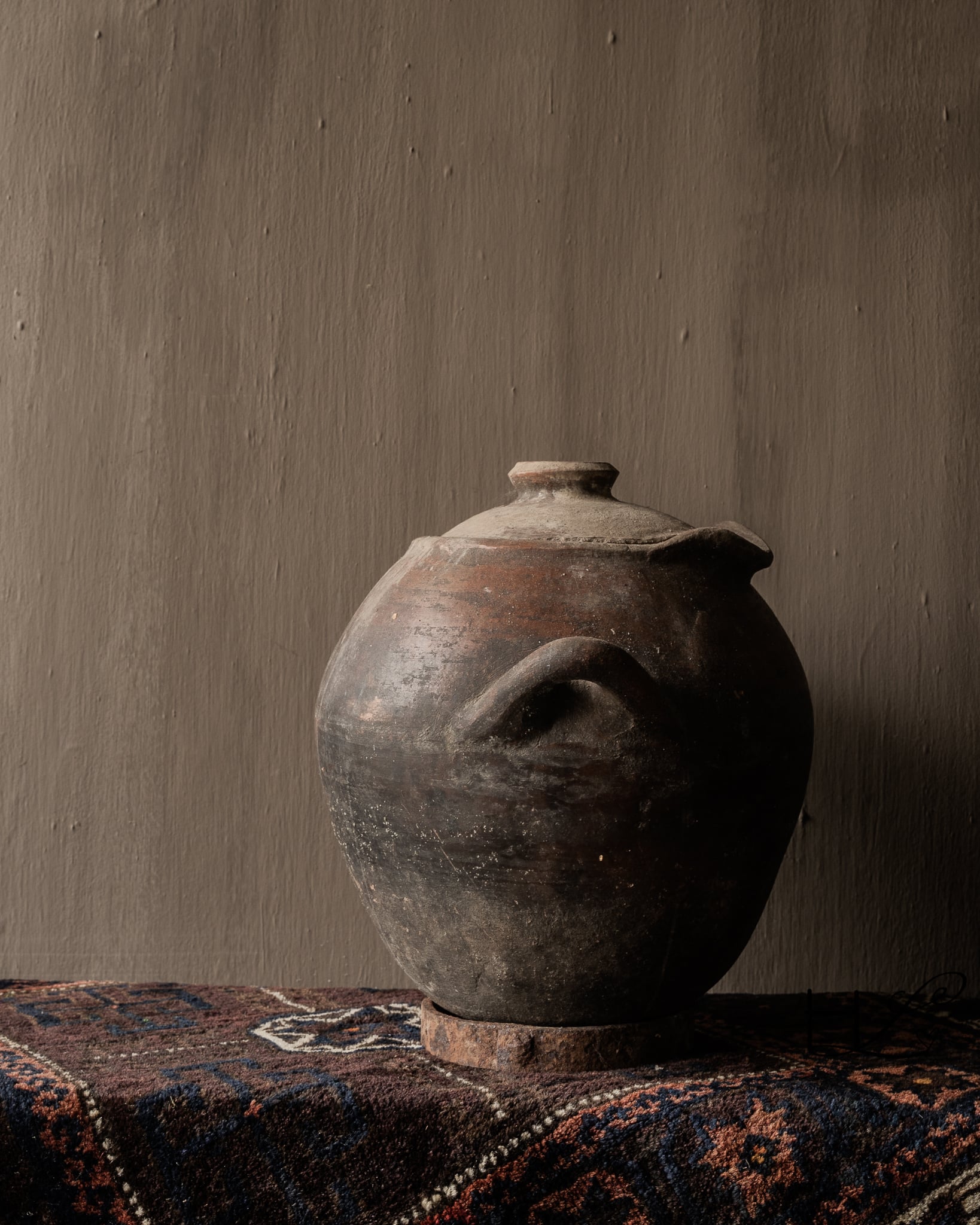 Unieke antieke Berber kruik met deksel – H33 cm-5