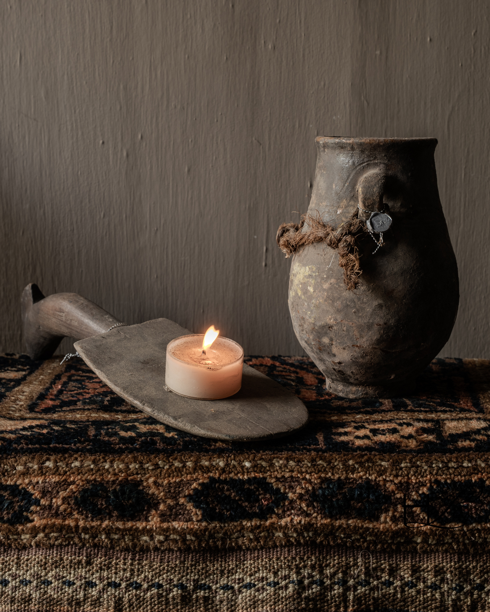 Uniek Oude Authentieke houten lepel-1