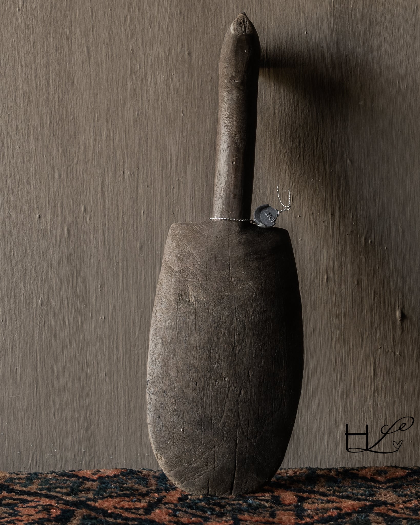 Uniek Oude Authentieke houten lepel-4