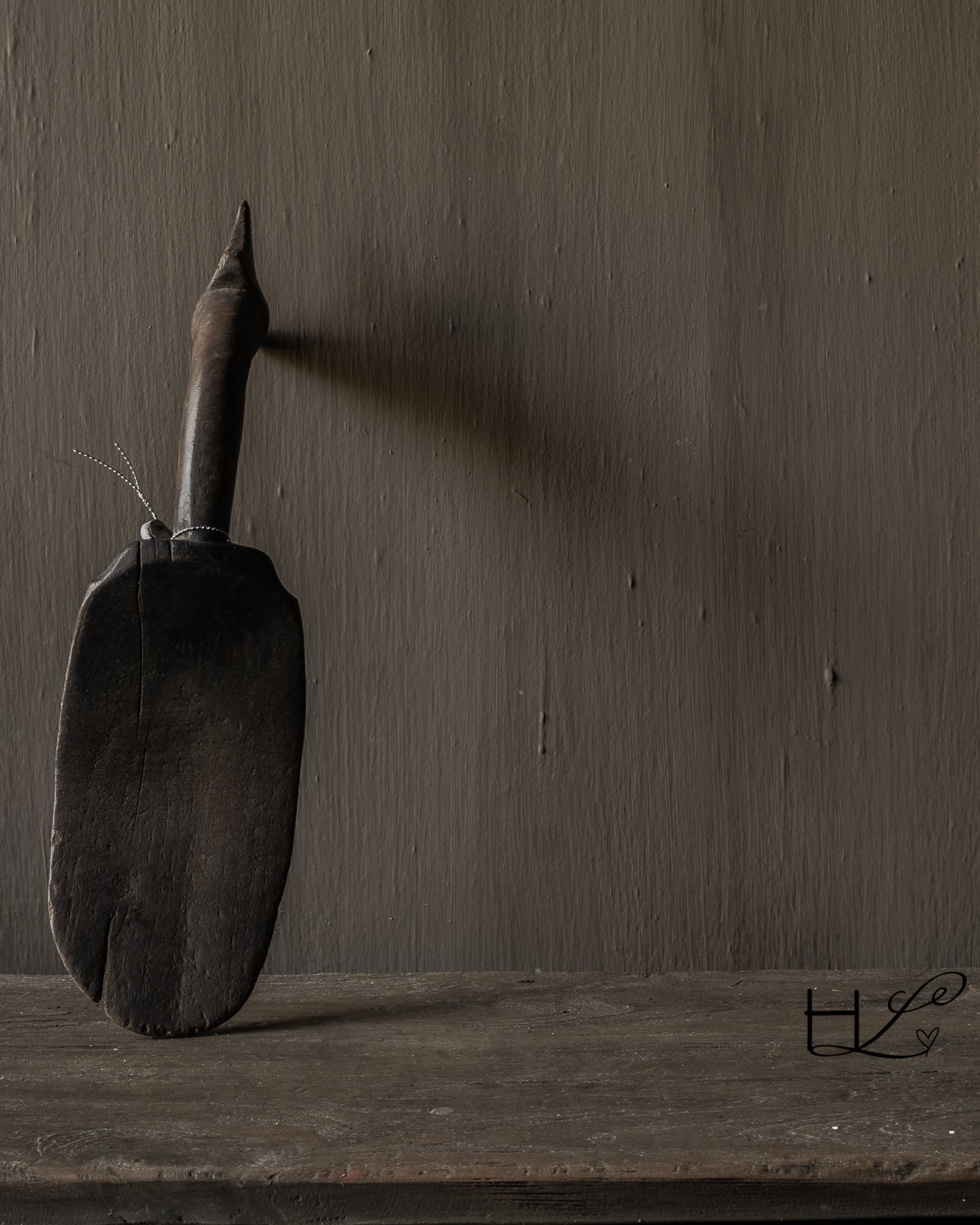 Uniek Oude Authentieke houten lepel-2