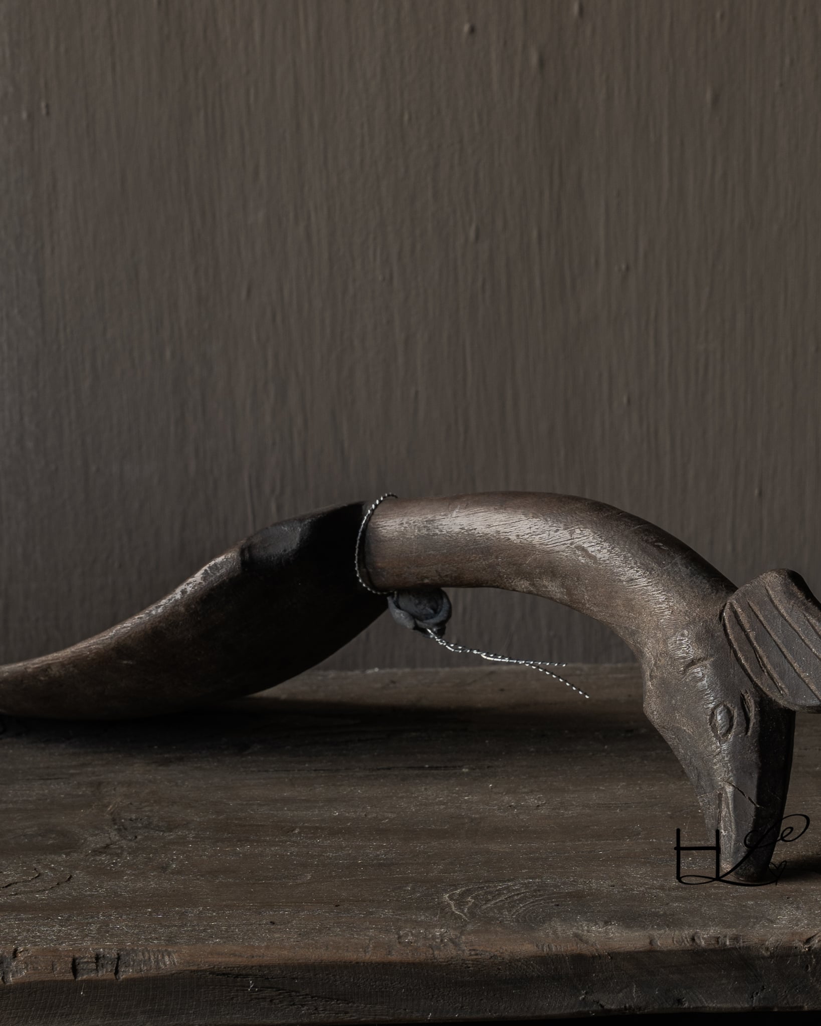 Uniek Oude Authentieke houten lepel-5