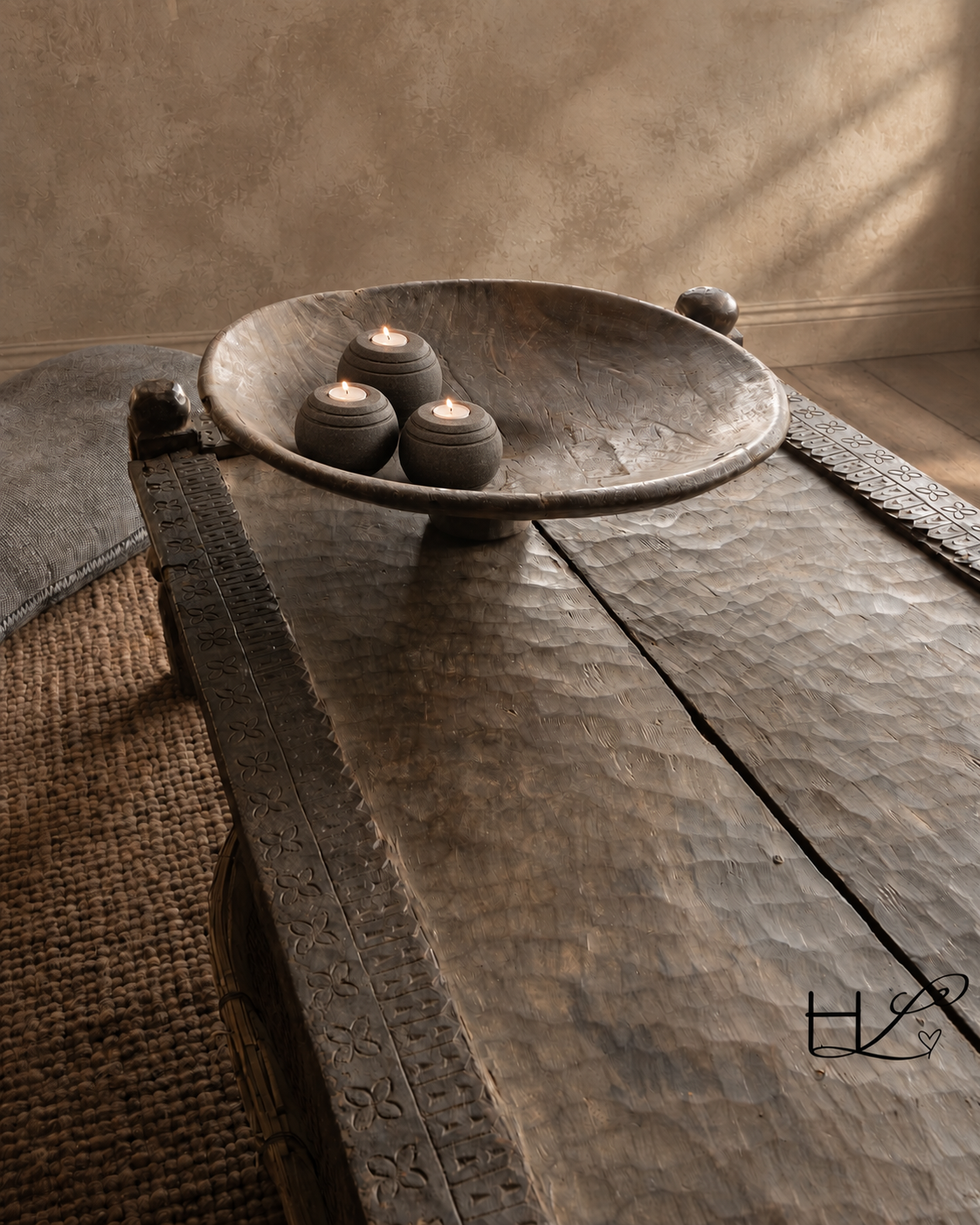 Unique, amazing antique eye-catcher, Berber tazza wooden bowl-3