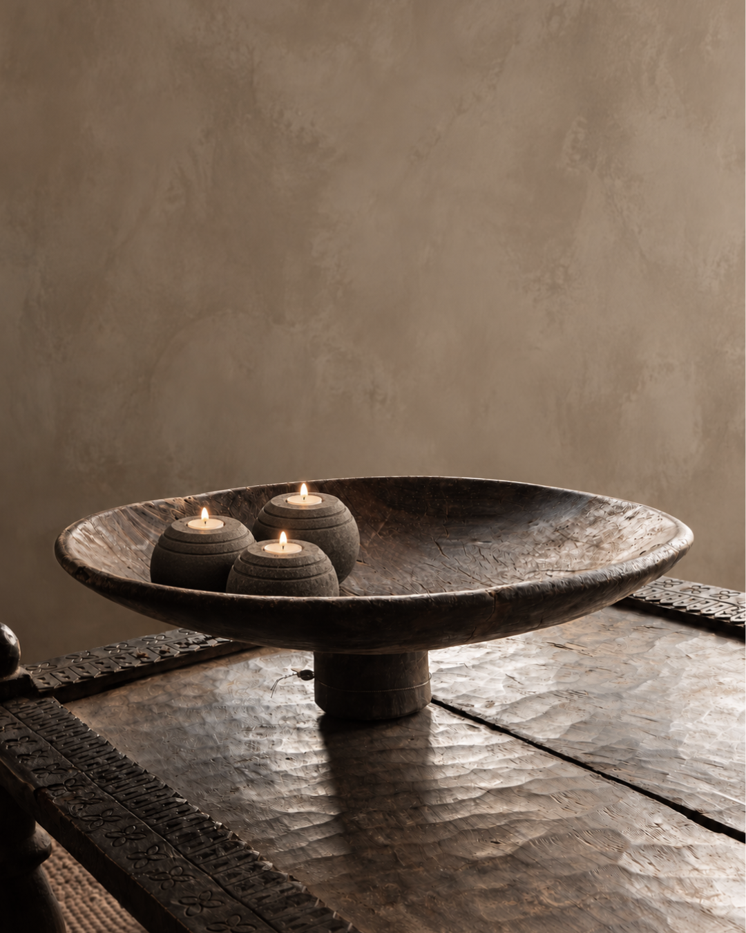 Unique, amazing antique eye-catcher, Berber tazza wooden bowl-4