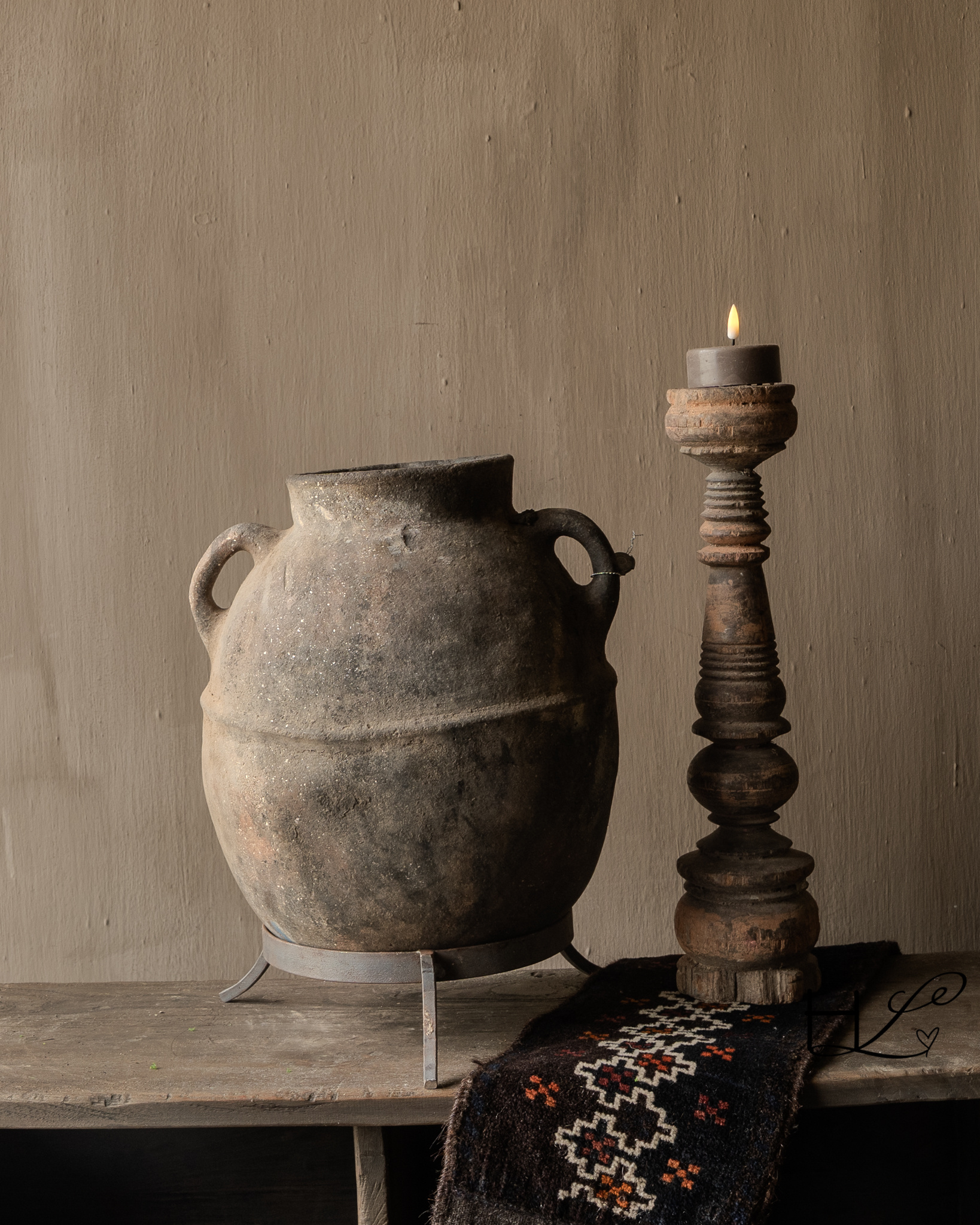 Beautiful Unique Antique earthenware HOFFZ Berber pot-3