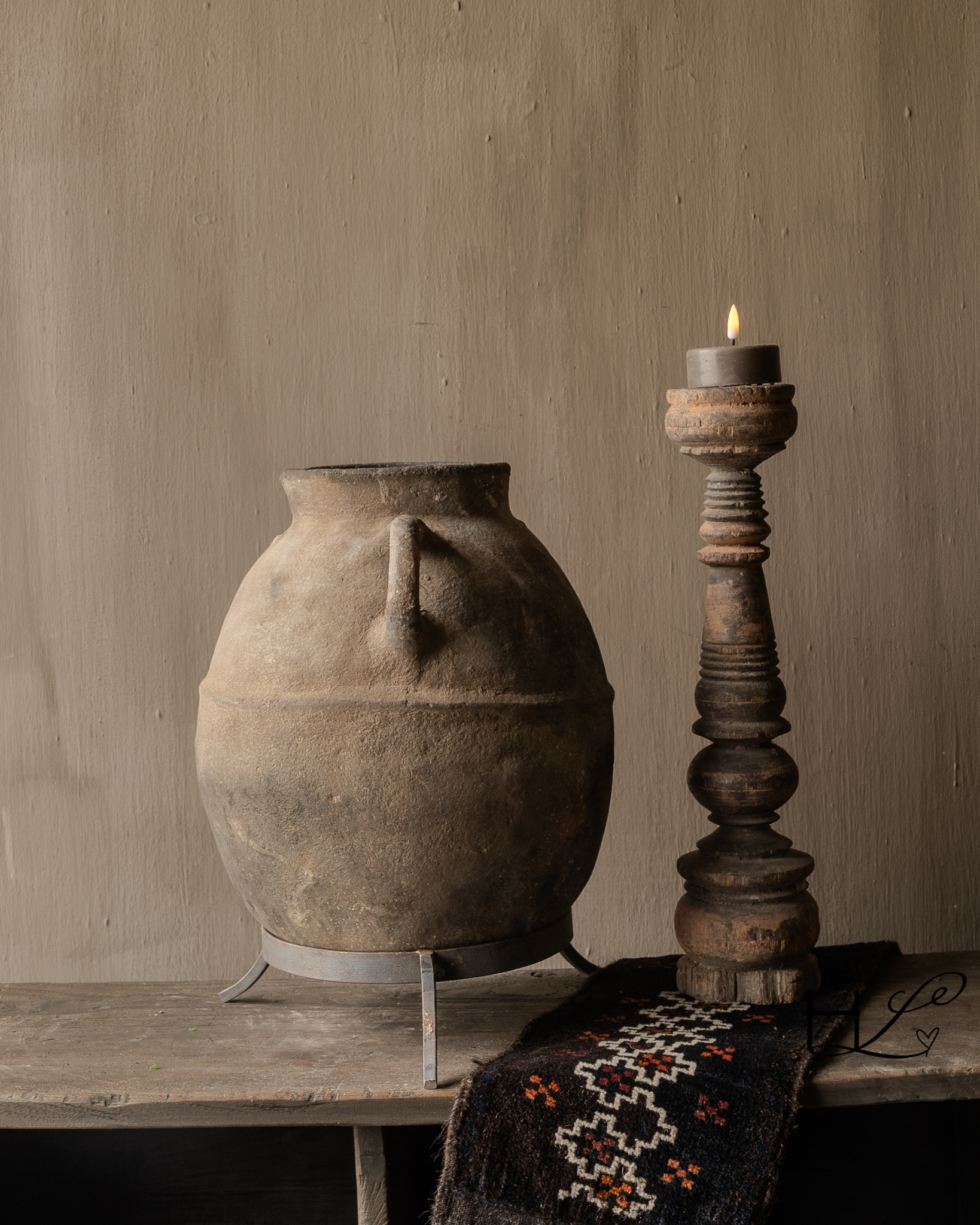 Beautiful Unique Antique earthenware HOFFZ Berber pot-4