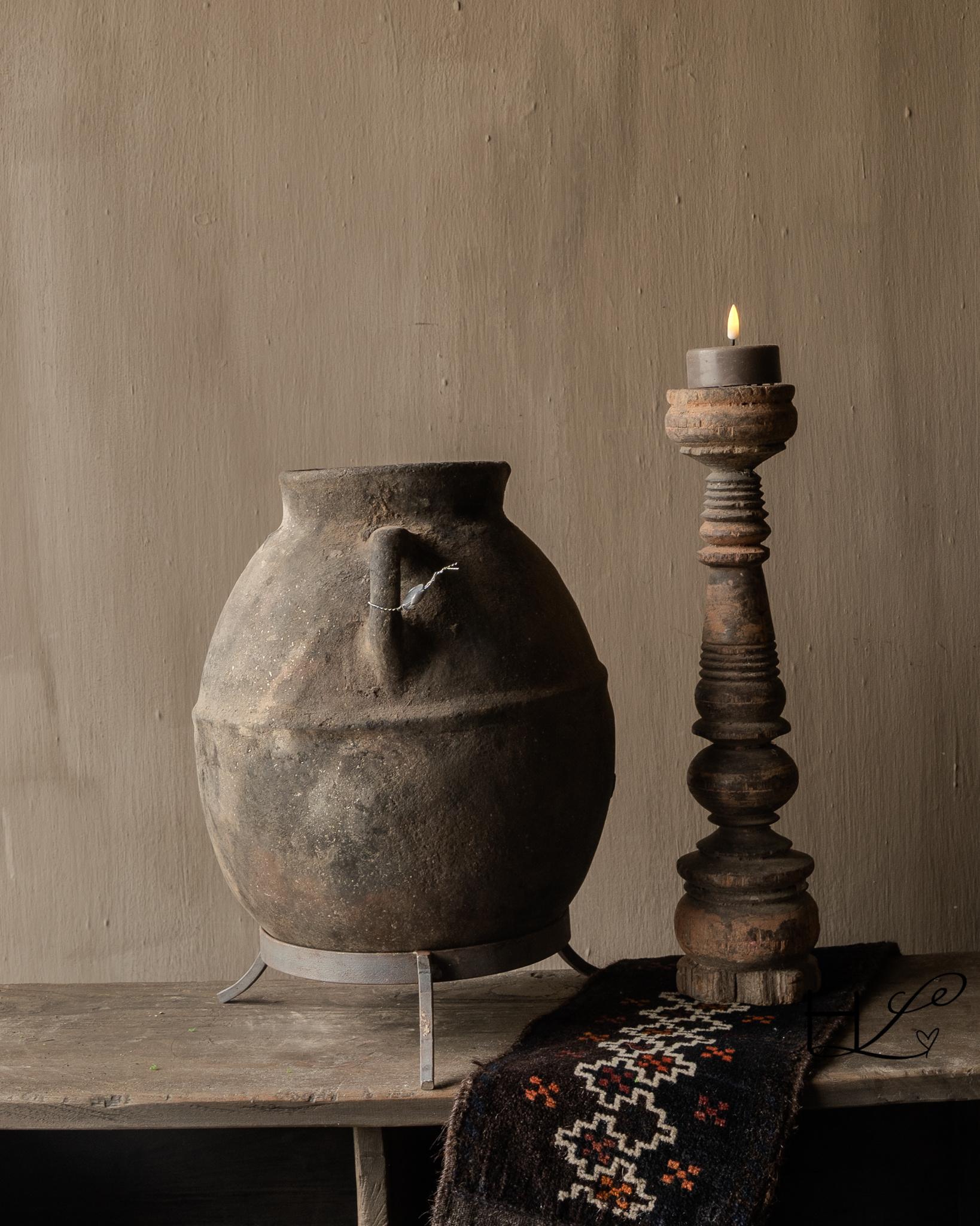 Beautiful Unique Antique earthenware HOFFZ Berber pot-5