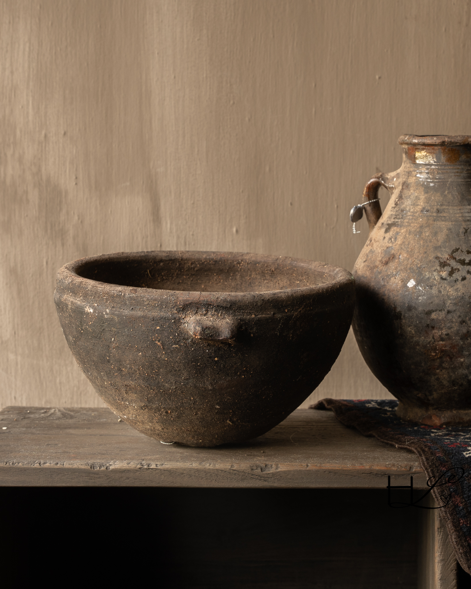 Prachtig Unieke Antieke aardewerk berber pot / berber schaal-2