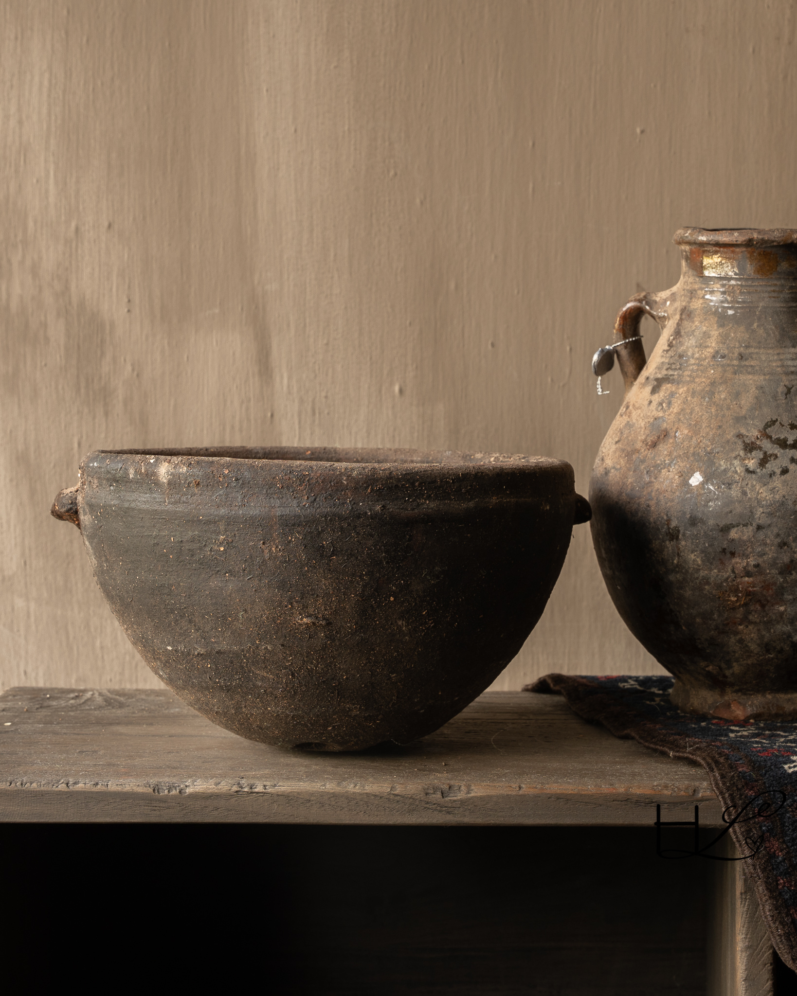 Prachtig Unieke Antieke aardewerk berber pot / berber schaal-3