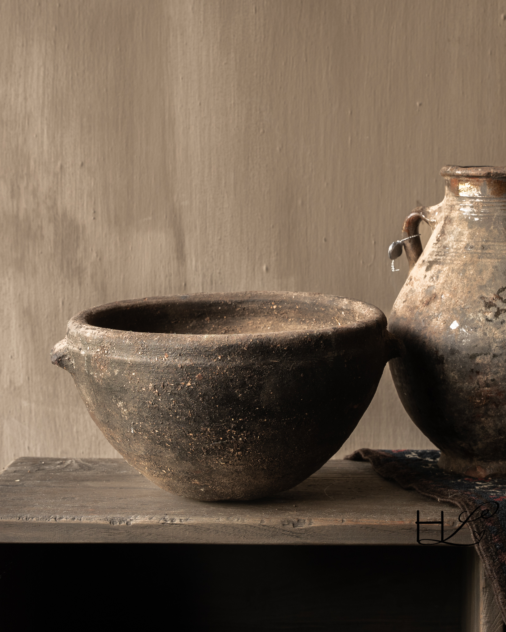 Prachtig Unieke Antieke aardewerk berber pot / berber schaal-1