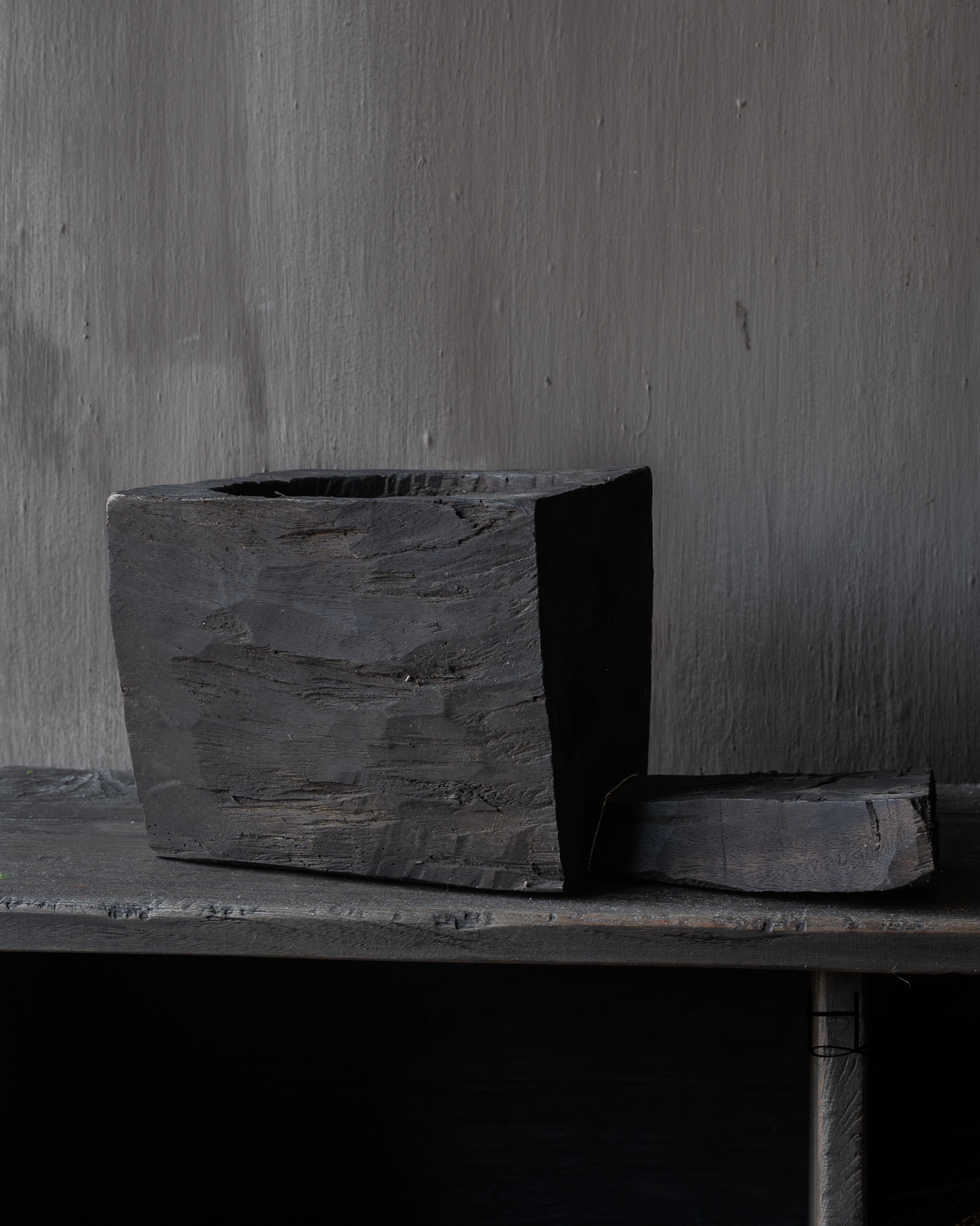 Antieke houten vijzel met handvat – Hoffz, uniek-3