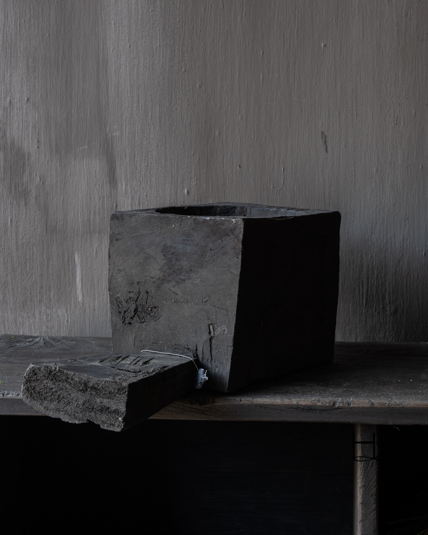 Antieke houten vijzel met handvat – Hoffz, uniek-4