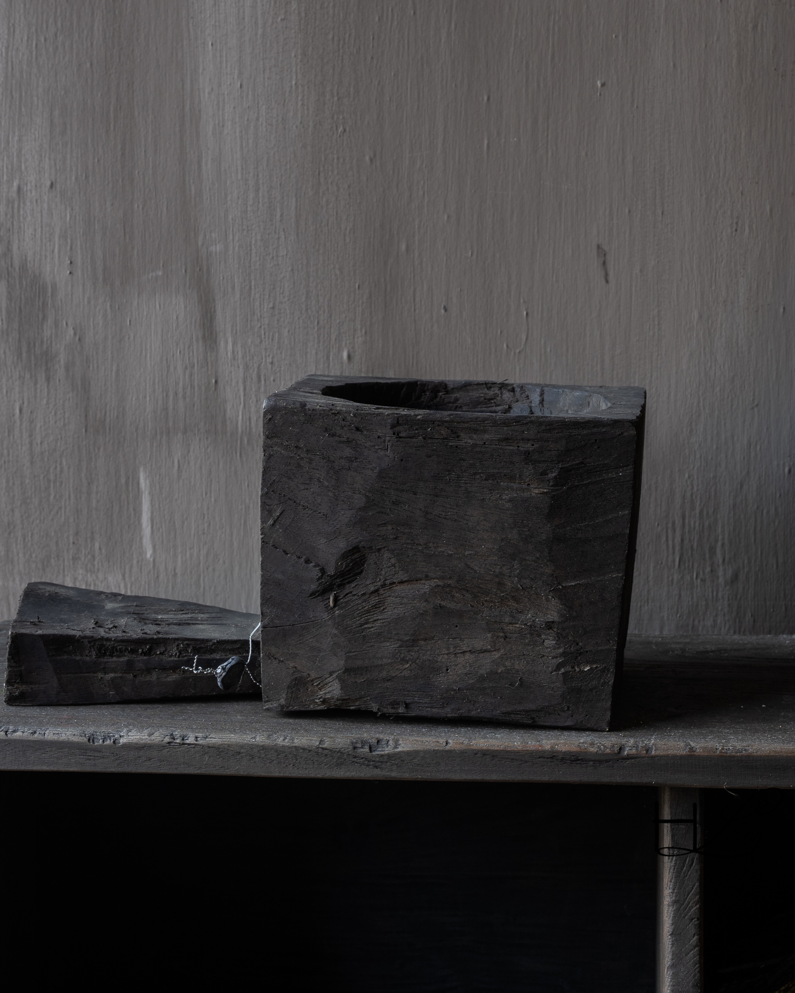 Antieke houten vijzel met handvat – Hoffz, uniek-5