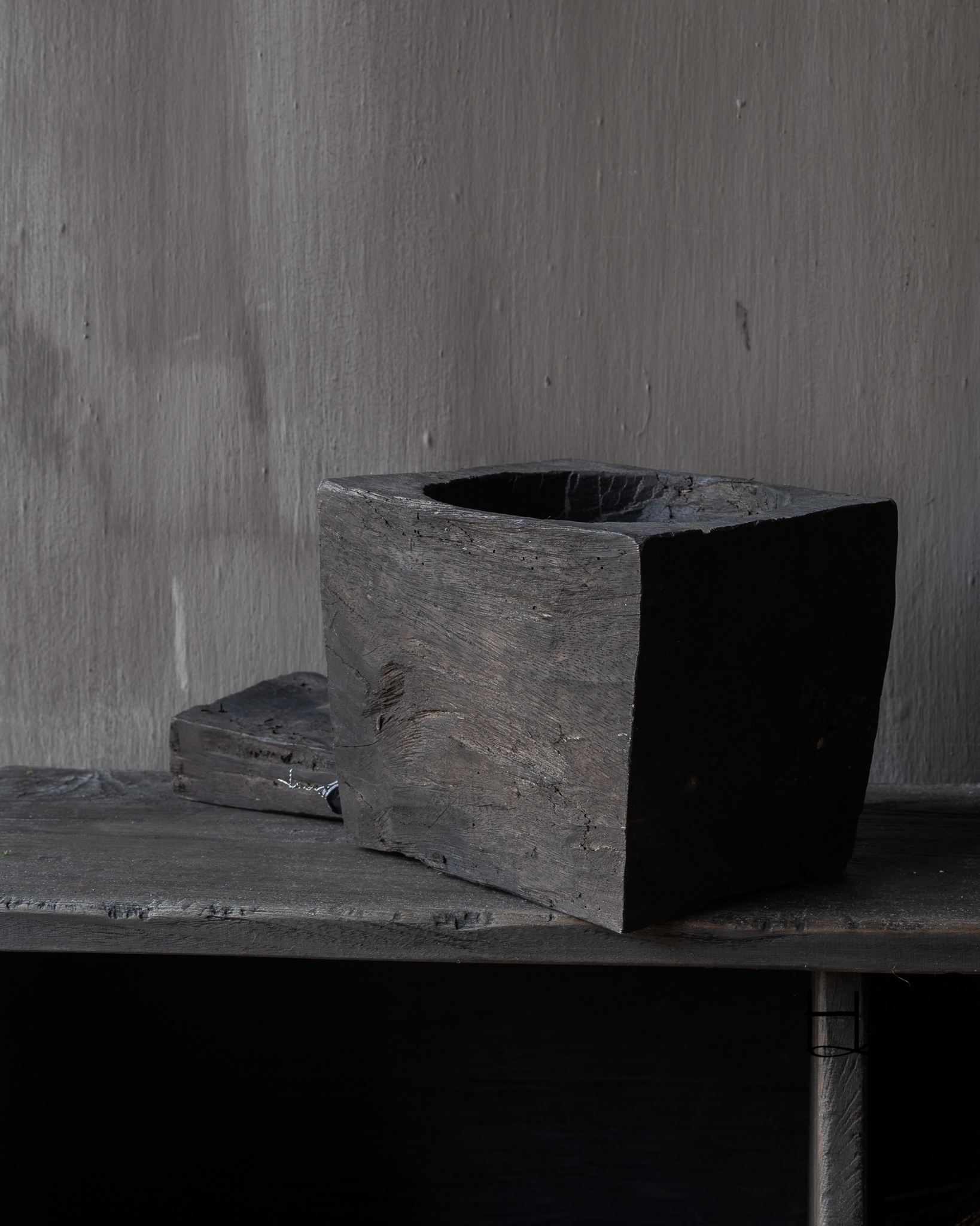 Antieke houten vijzel met handvat – Hoffz, uniek-8