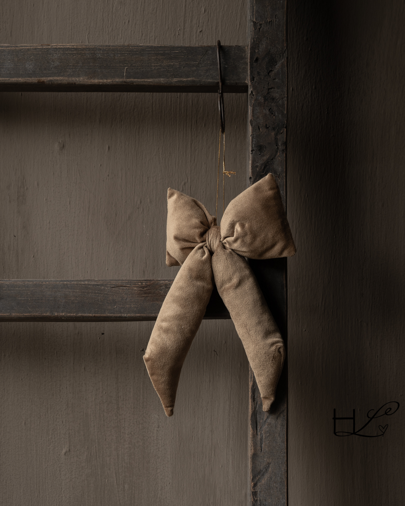 Beige Samtschleife-2