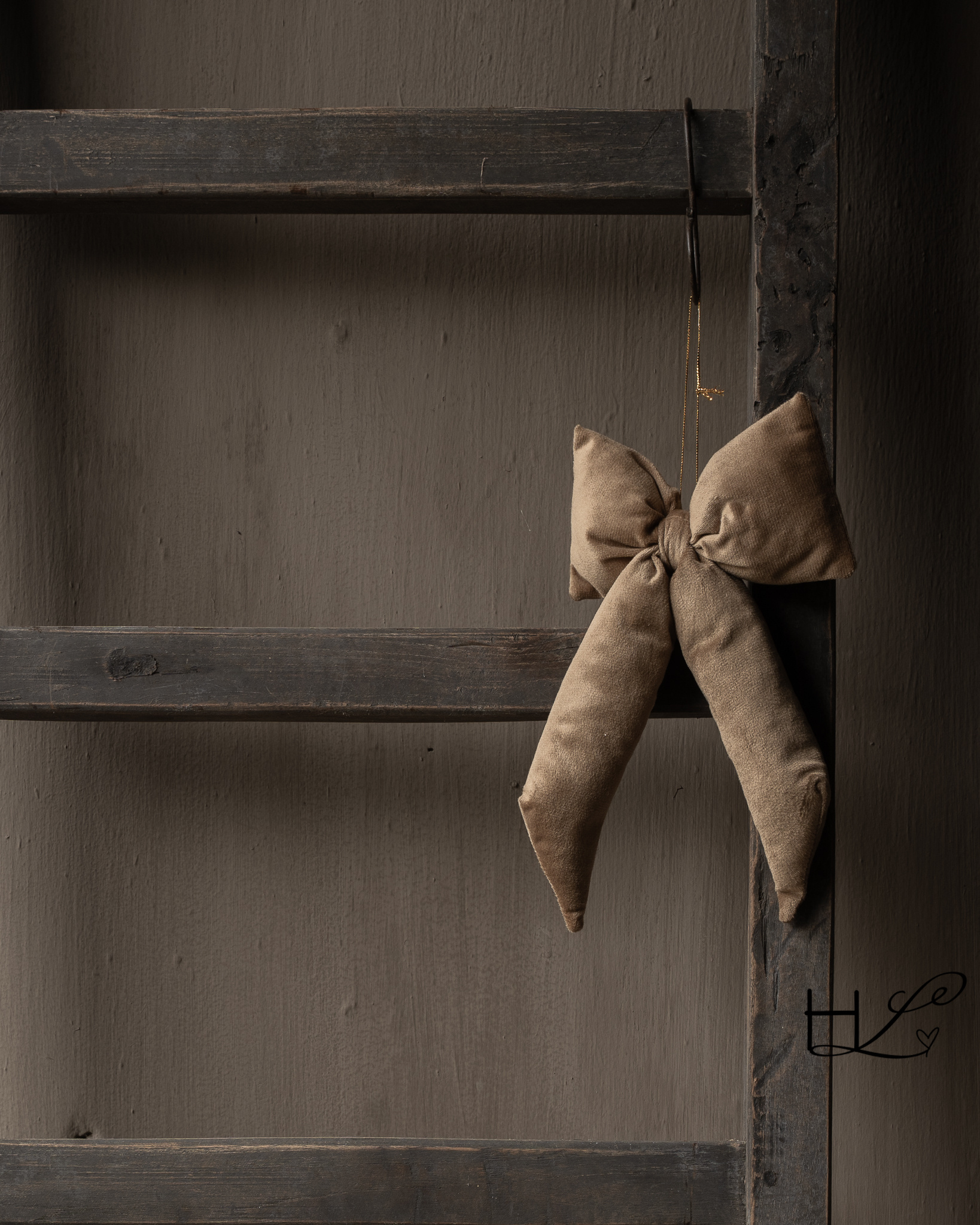 Beige Samtschleife-4