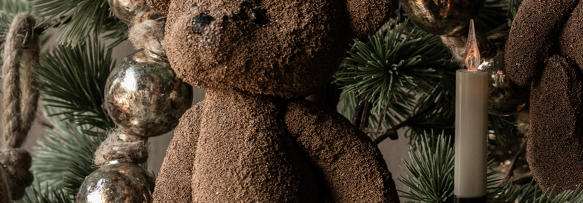 Copper glitter bear 11 cm