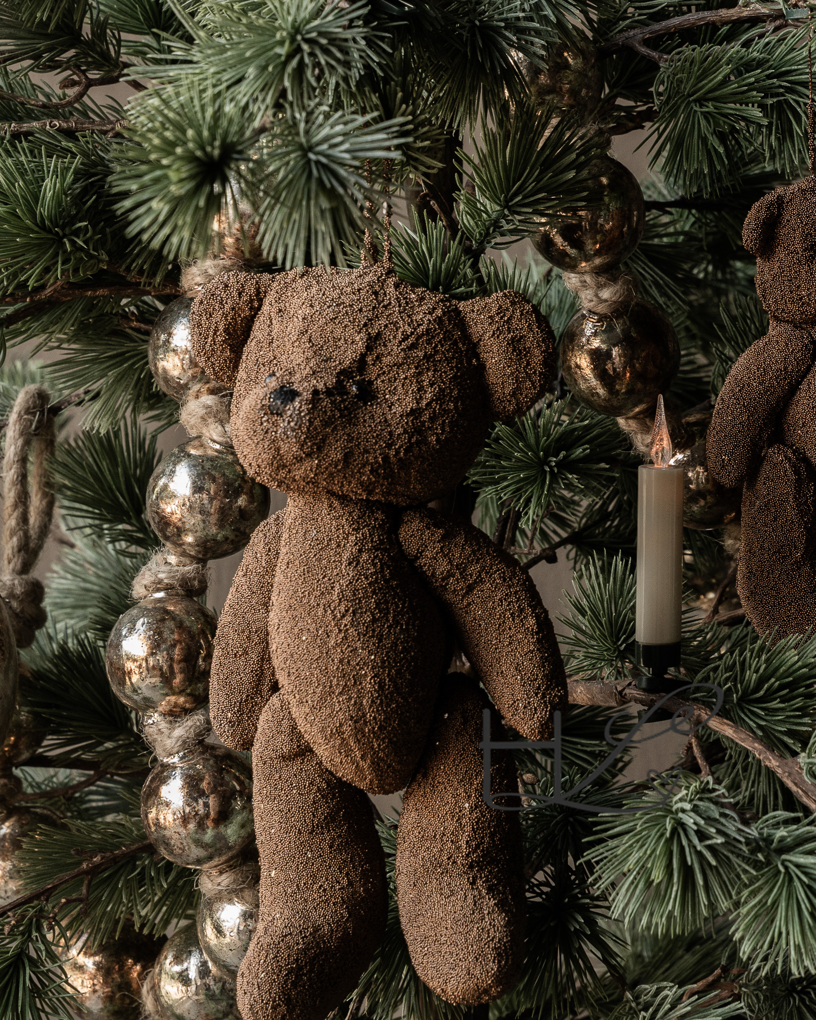 Copper glitter bear 11 cm-1