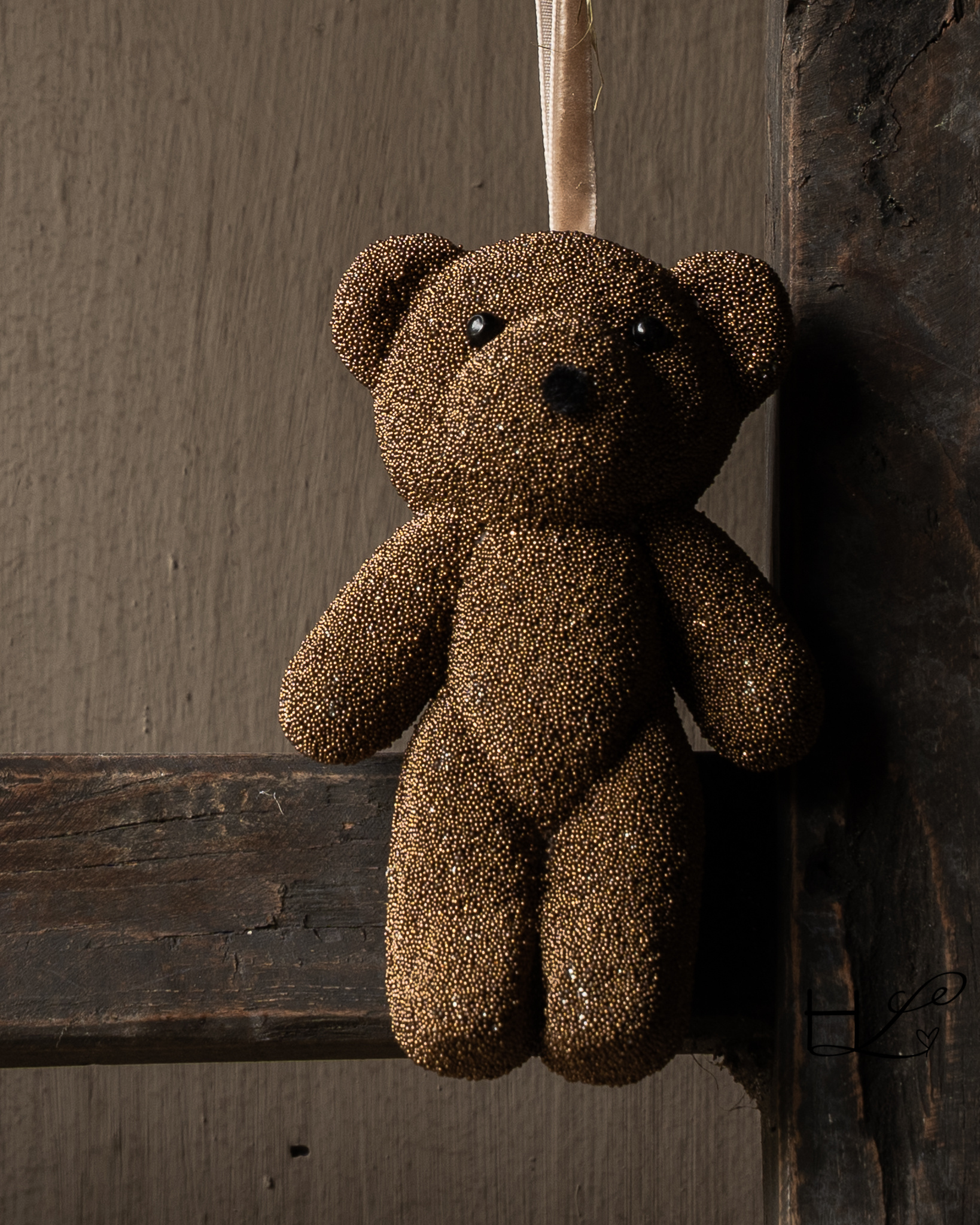 Copper glitter bear 11 cm-4