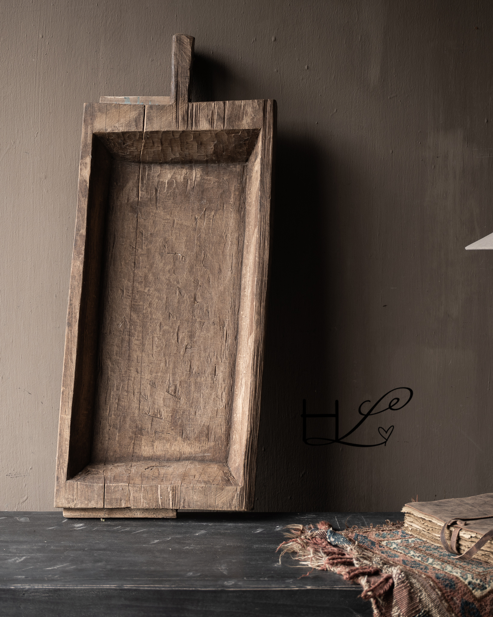 Wooden trough / tray made of old, reclaimed wood – authentic and weathered-3