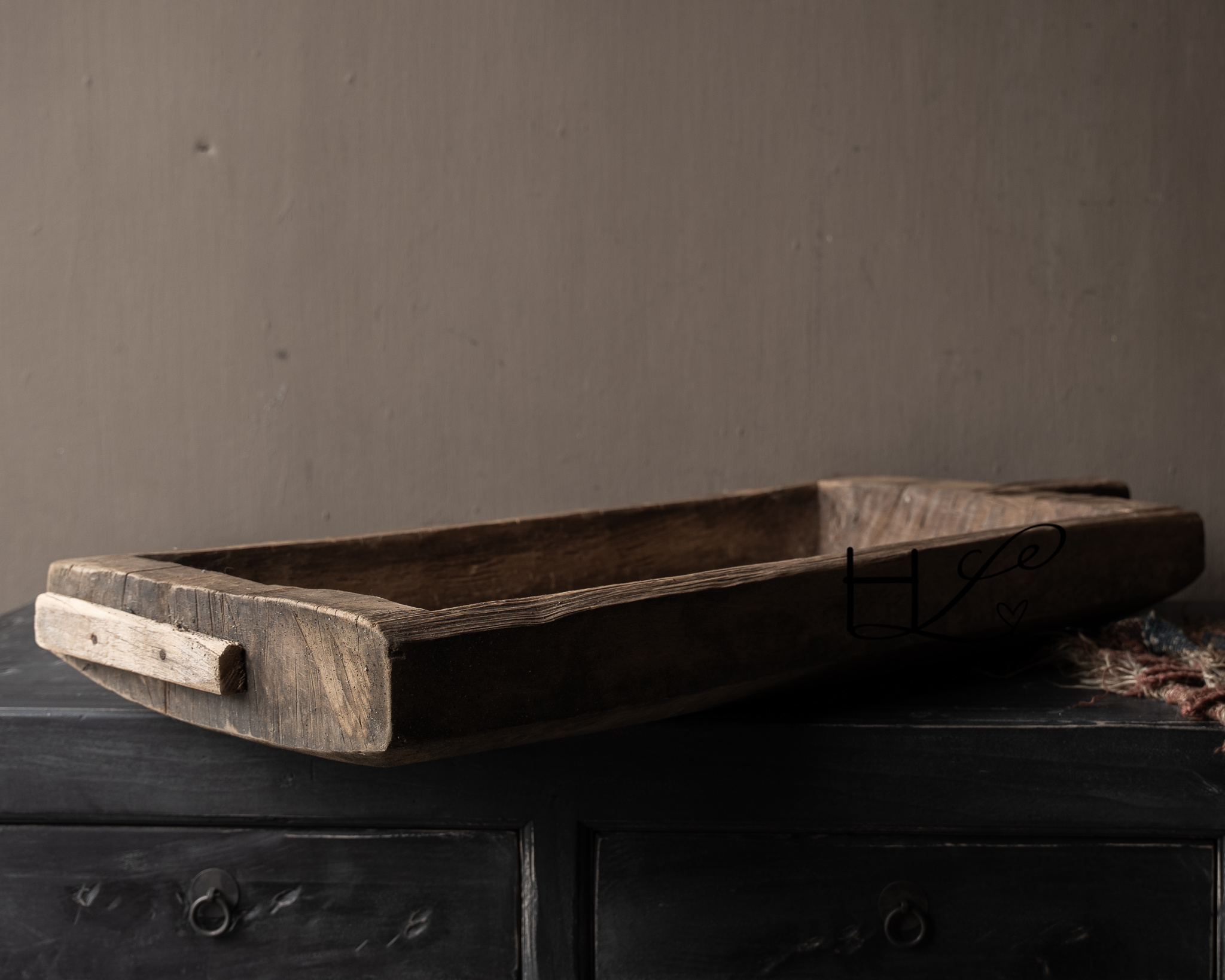 Wooden trough / tray made of old, reclaimed wood – authentic and weathered-7