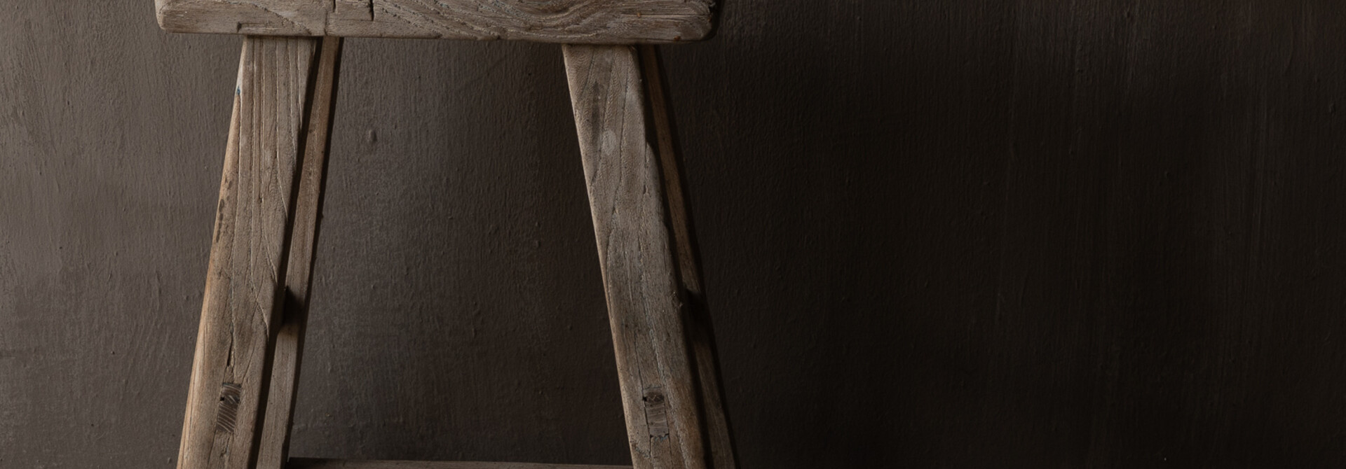 Authentic elmwood wooden stool