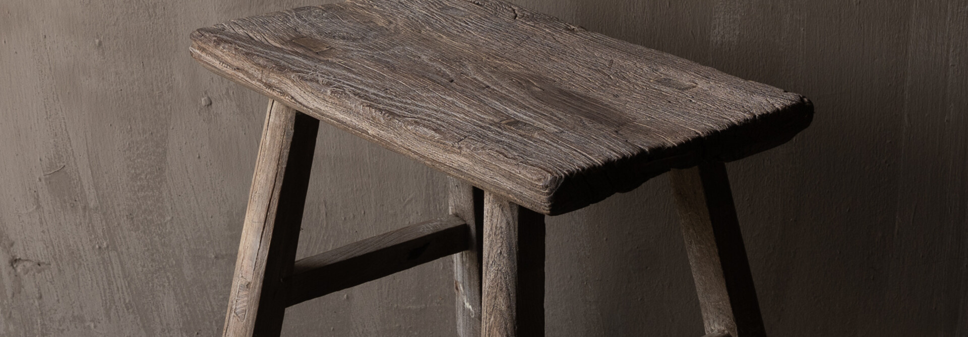 Authentic Elmwood Wooden Stool/Bench