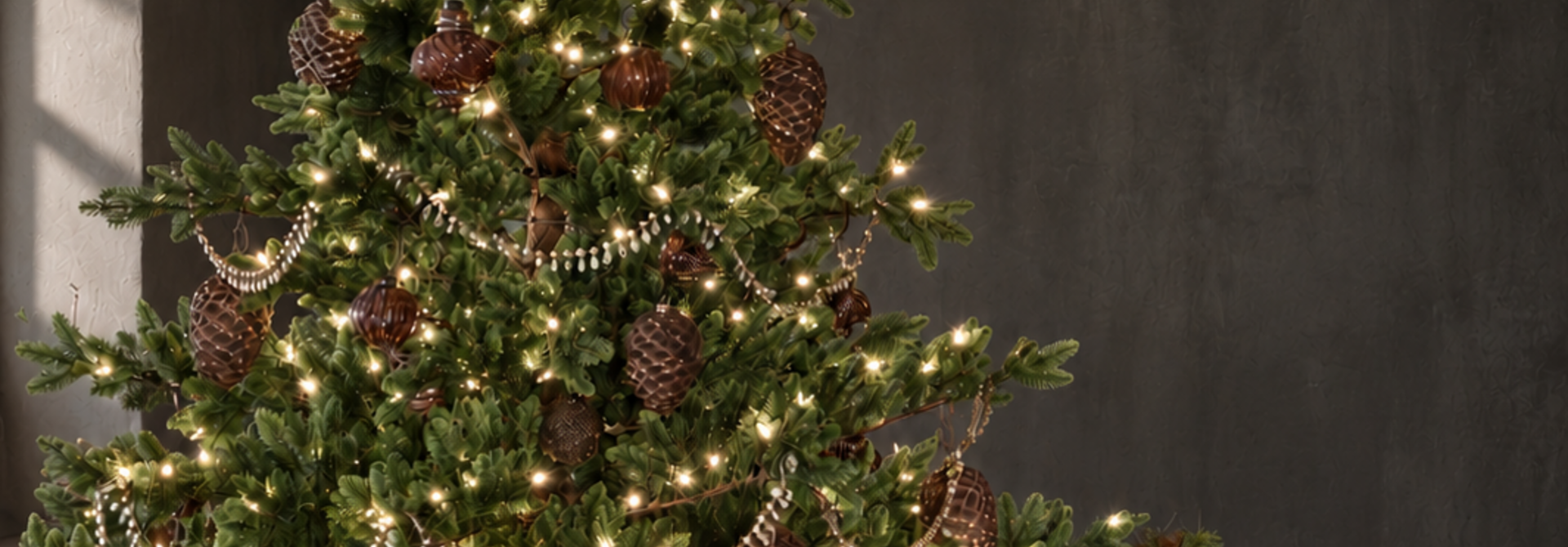 Nobilis artificial Christmas tree with LED lighting