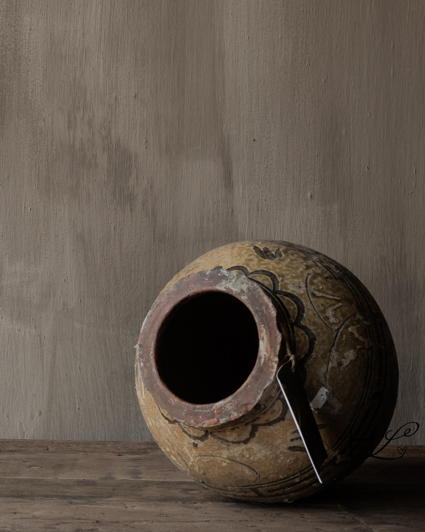 Unique Wabi Sabi Authentic glazed jug-5