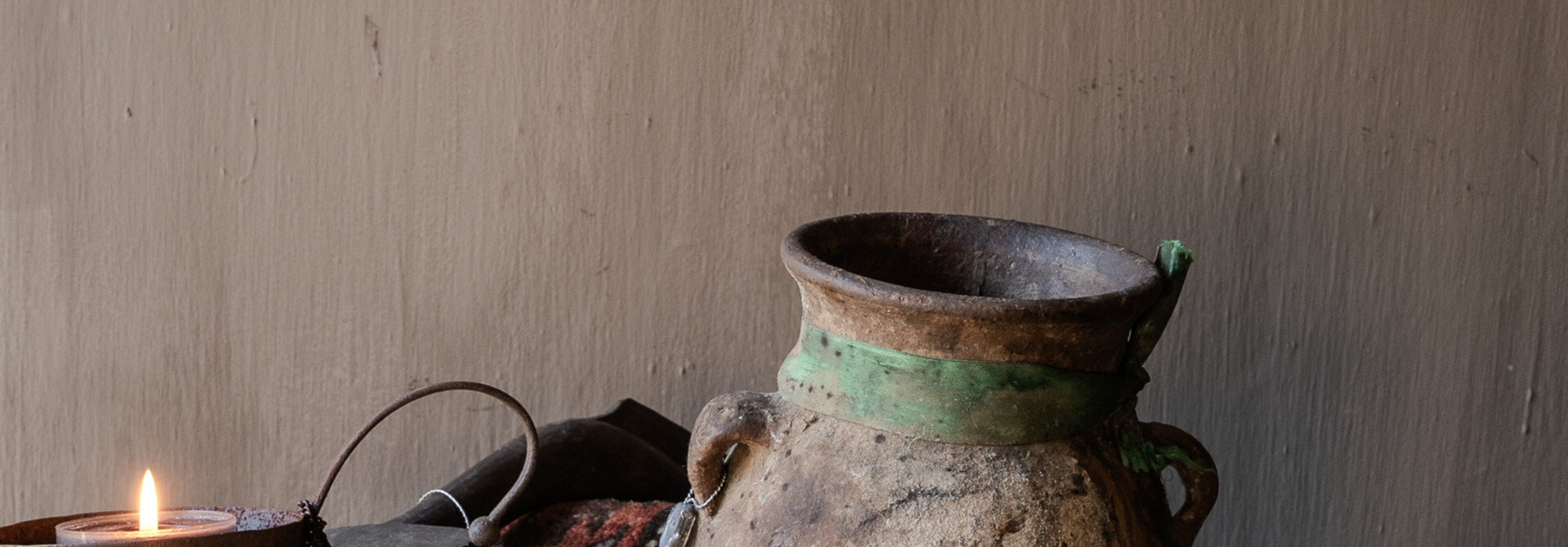 Beautiful Unique Antique earthenware Berber jug