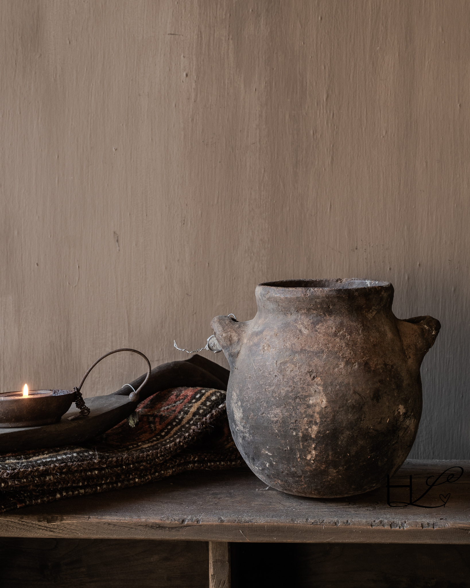 Beautiful Unique Antique earthenware Berber jug-3