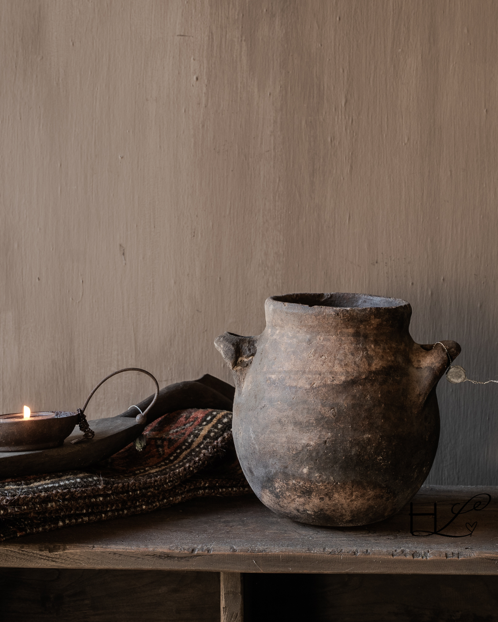 Beautiful Unique Antique earthenware Berber jug-1