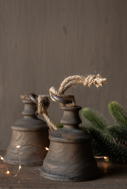 Stoer houten LUKSA kerst klok bel