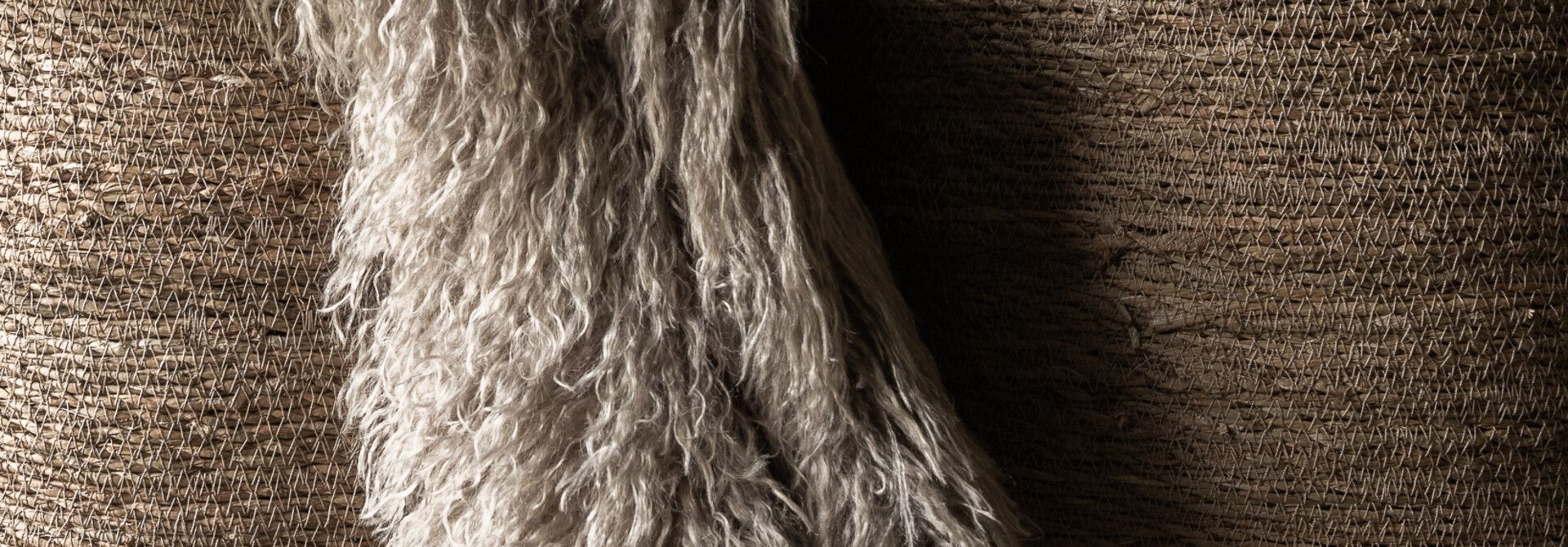 grey faux fur