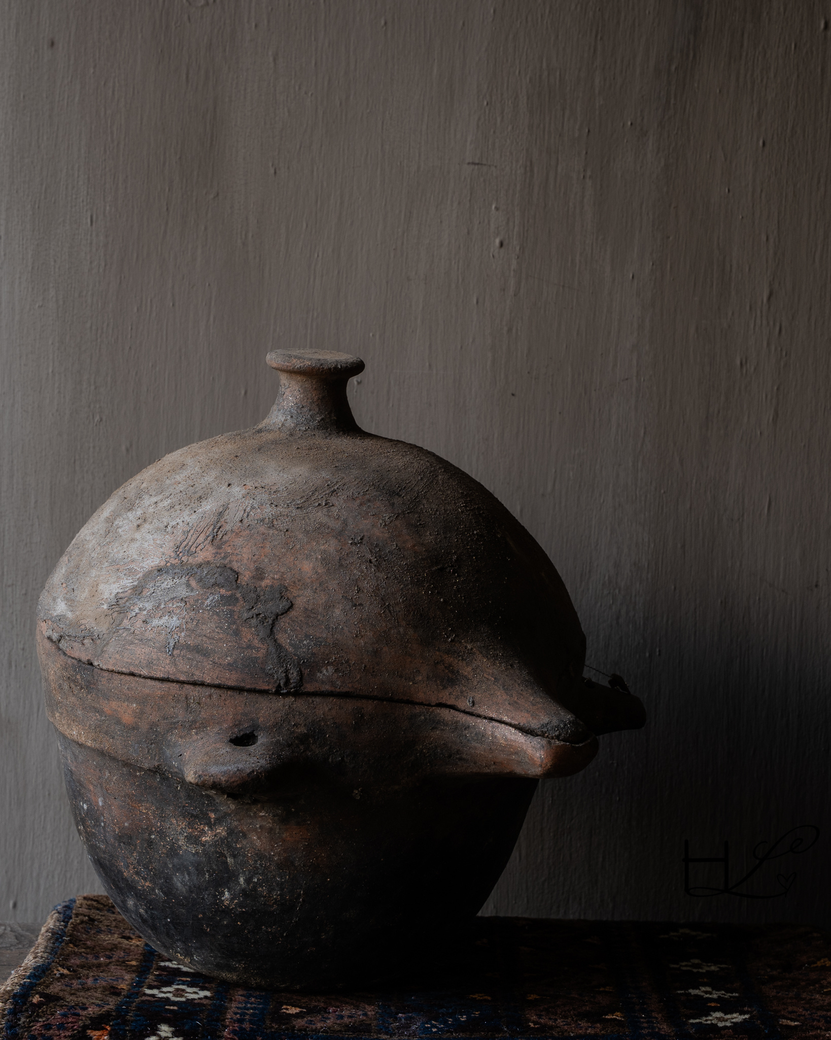 Antique Berber terracotta pot with lid – HOFFZ-2