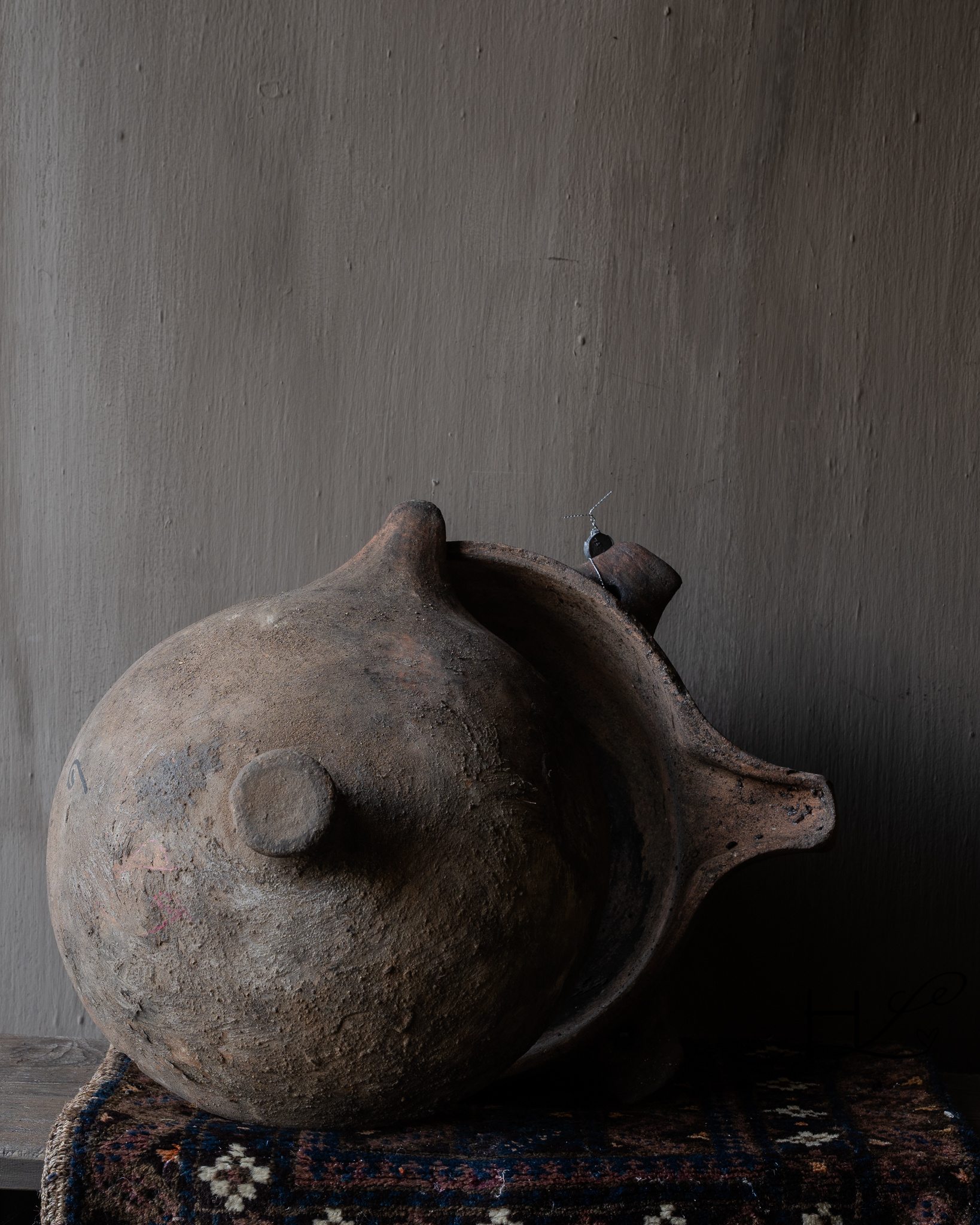 Antique Berber terracotta pot with lid – HOFFZ-6