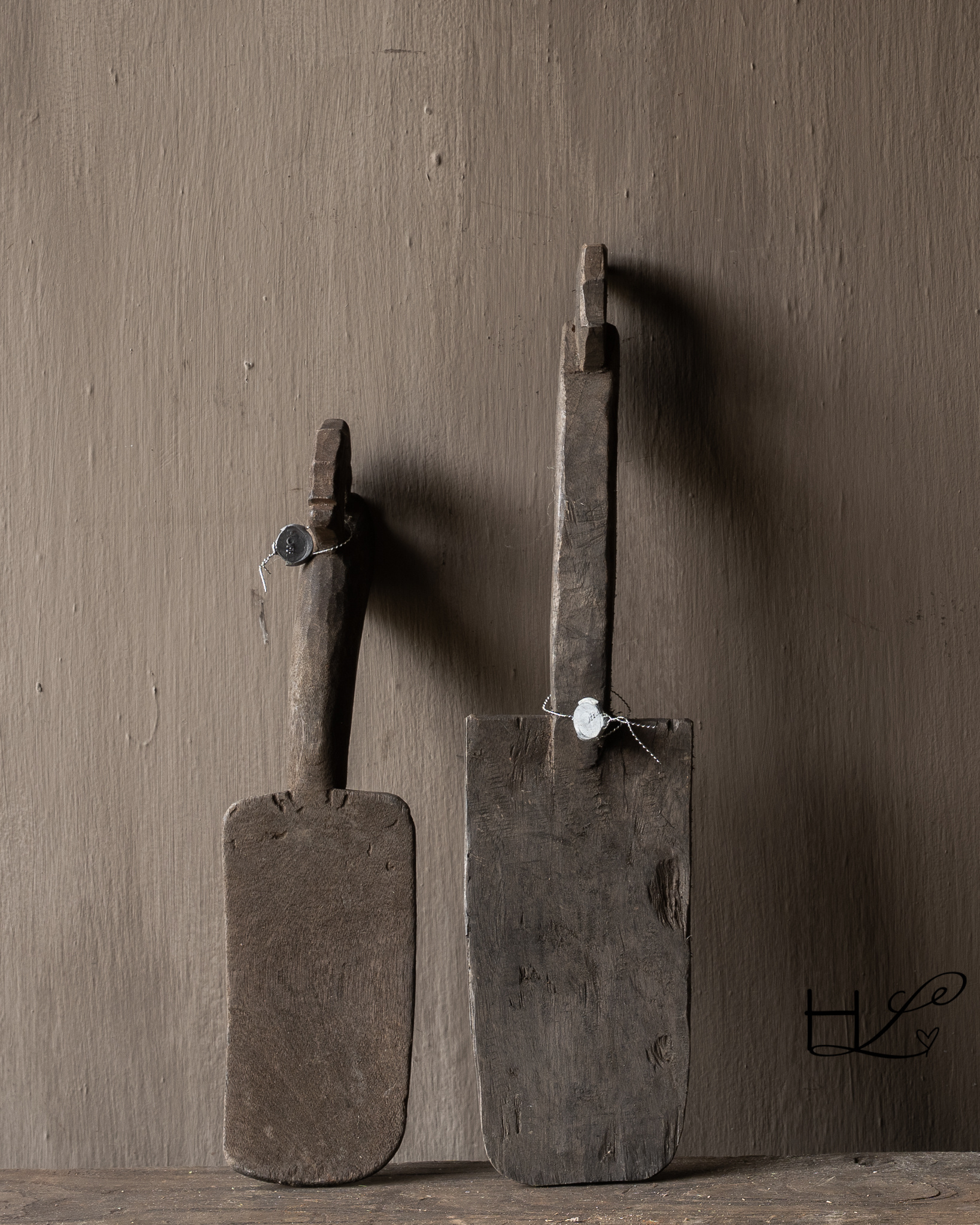 Einzigartiger alter authentischer Holzlöffel-4