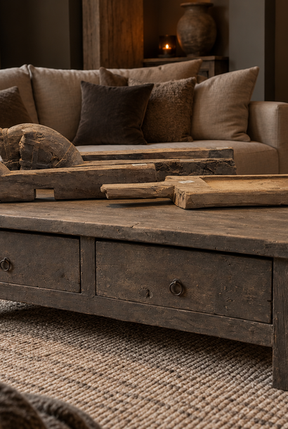 Old Farm Coffee Table with Drawers