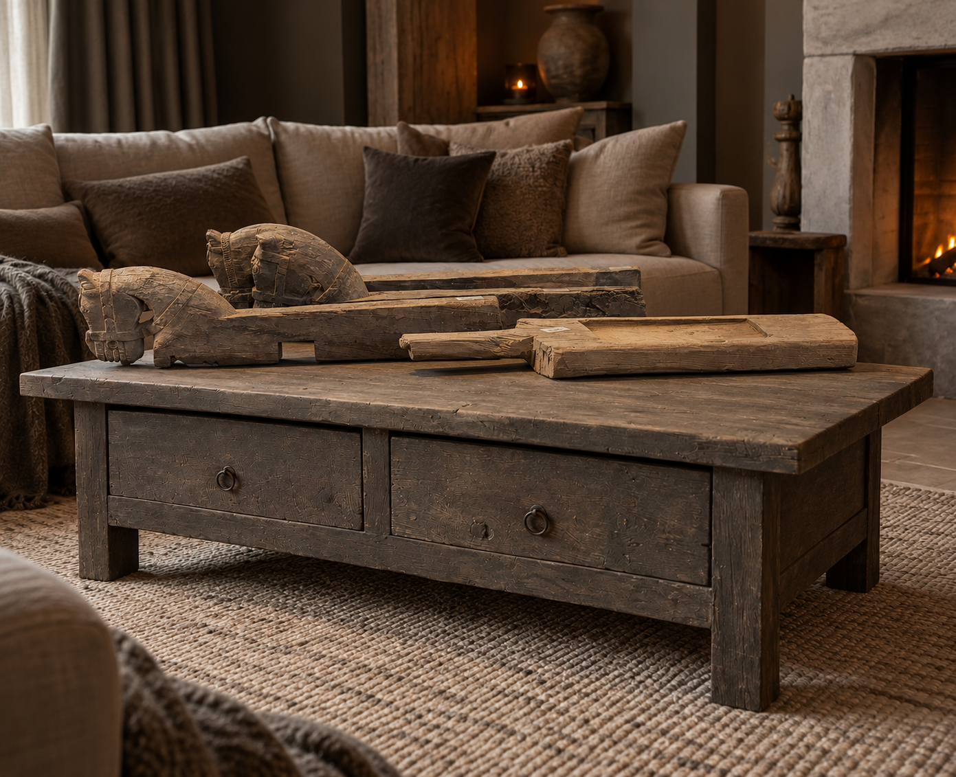 Old Farm Salontafel met Laden | Aura Peeperkorn-1