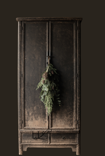 Beautiful, sturdy, rustic wooden two-door cabinet Luksa