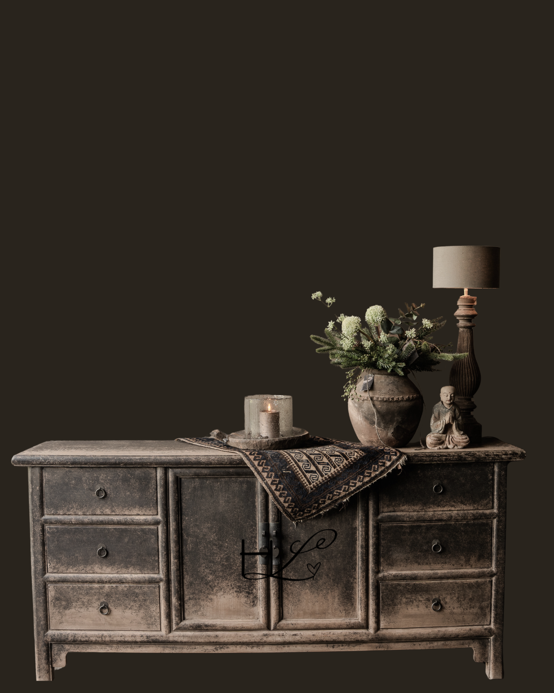 Wabi Sabi Houten doorleefd houten dressoir-1