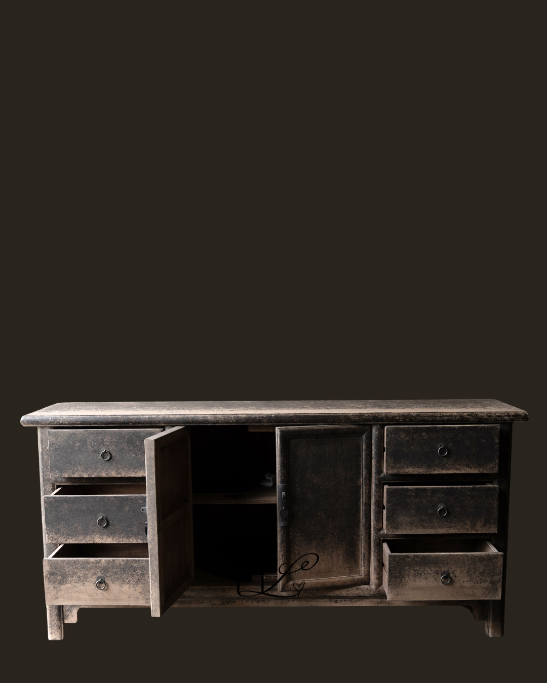 Wabi Sabi Houten doorleefd houten dressoir-3