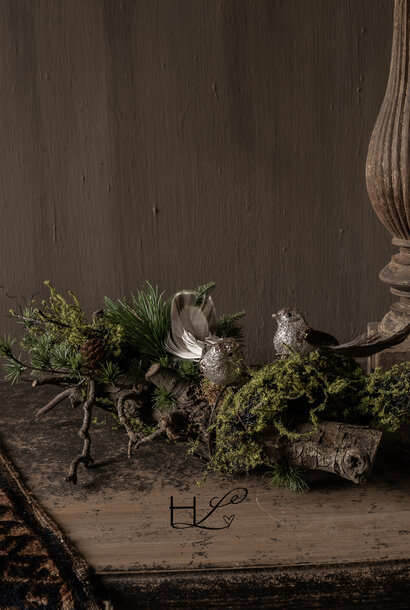 Decorated Pear Branch Forest Birds approx. 40cm long