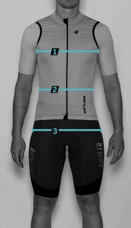 Size chart Biehler Signature³ Gilet Black