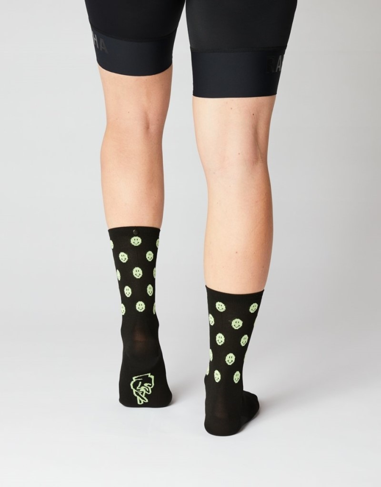 Fingerscrossed Cycling socks Smiley - black / neon