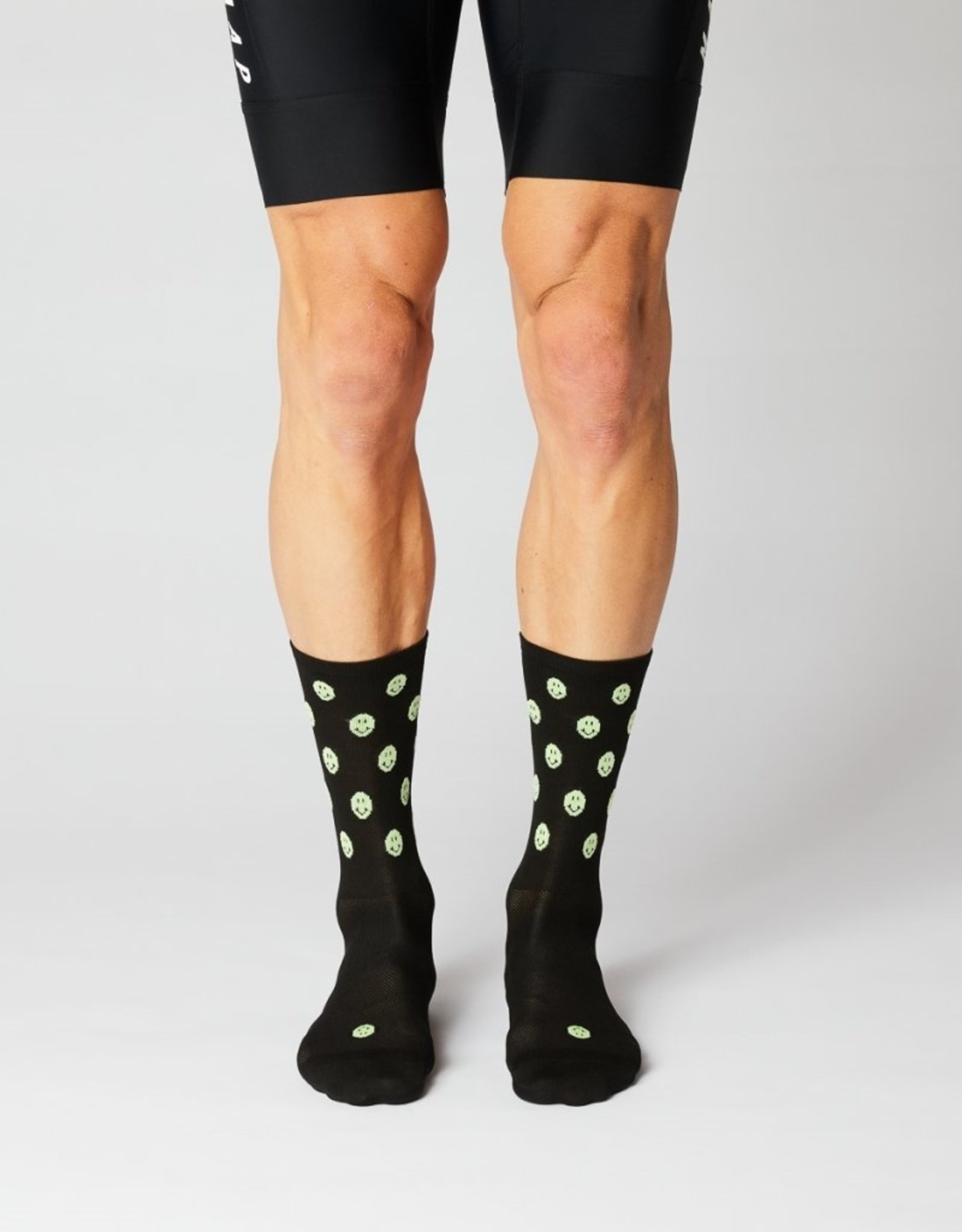 Fingerscrossed Cycling socks Smiley - black / neon