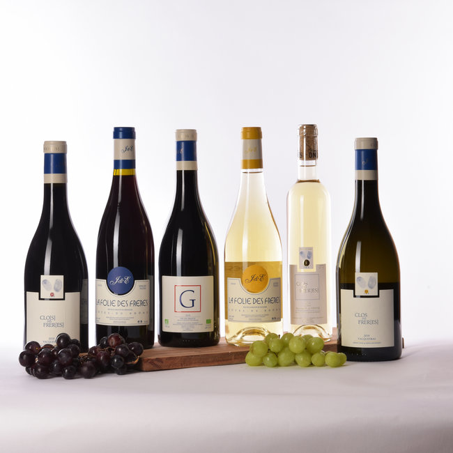 Clos des Frères - Proefbox volledige gamma - Gentse wijnbouwer Erwin Devriendt - AOP Vacqueyras - Zuidelijke Rhône - Frankrijk